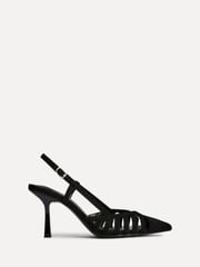 Linzi Black Alias Cut Out Slingback Court Heels - Image 2 of 5