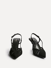 Linzi Black Alias Cut Out Slingback Court Heels - Image 3 of 5