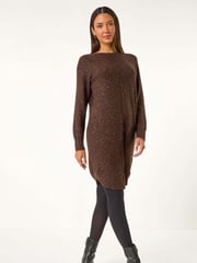 Roman Brown Sequin Stretch Jumper Dress - Image 2 of 5