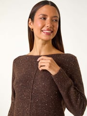 Roman Brown Sequin Stretch Jumper Dress - Image 4 of 5