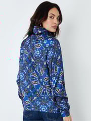 Another Sunday Blue Cobalt Oversized Animal Paisley Print Satin Shirt - Image 2 of 4