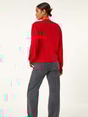 Roman Red Bow Embelished Knit Cardigan - Image 3 of 5