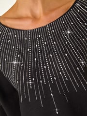Roman Black Rhinestone Detail Knit Jumper - Image 5 of 5