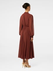 Forever New Red Cassidy Petite Shirred Neck Midi Dress - Image 2 of 4