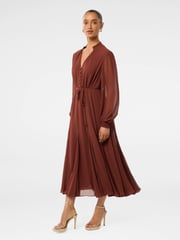Forever New Red Cassidy Petite Shirred Neck Midi Dress - Image 3 of 4
