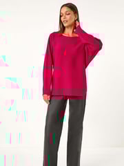 Roman Pink Leaf Hotfix Batwing Knit Jumper - Image 2 of 5