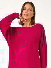 Roman Pink Leaf Hotfix Batwing Knit Jumper - Image 4 of 5
