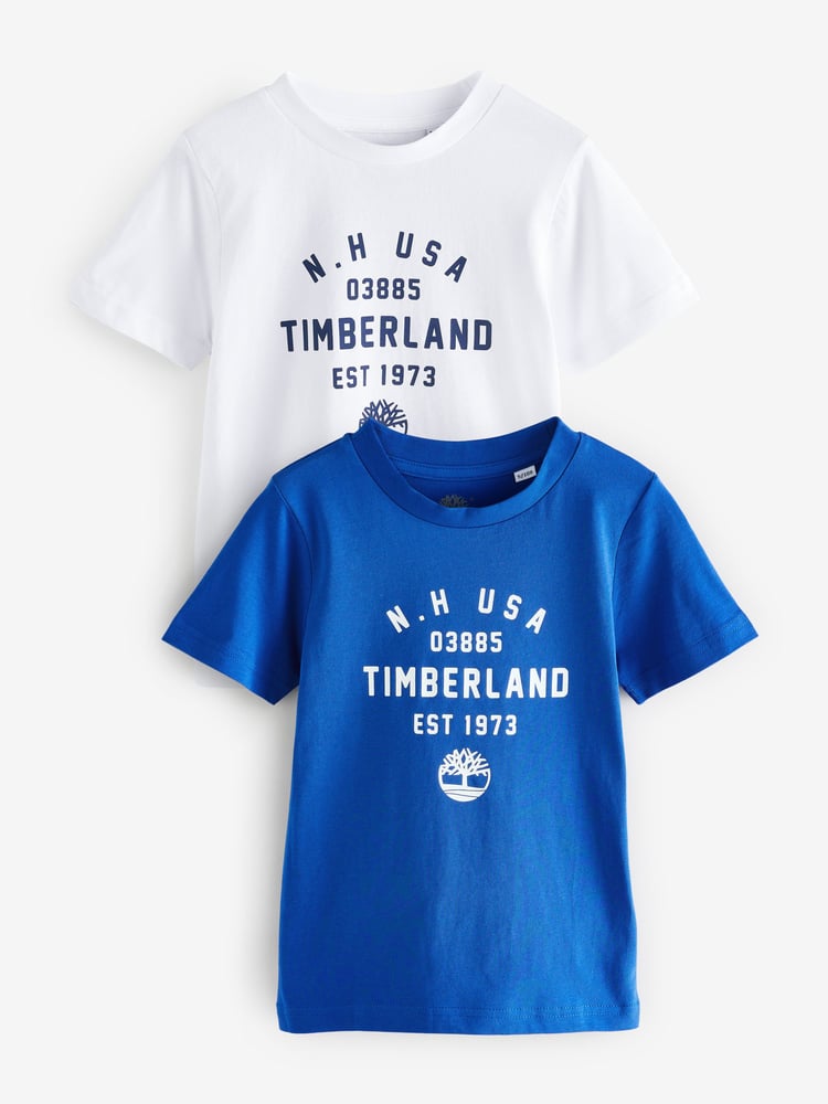 Timberland Logo White T-Shirts 2 Pack - Image 1 of 3 Timberland Logo White T-Shirts 2 Pack - Image 1 of 3