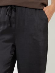 Threadbare Black Leopard Print Wide Leg Satin Trousers - Image 2 of 4