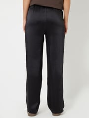 Threadbare Black Leopard Print Wide Leg Satin Trousers - Image 4 of 4