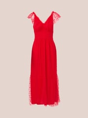 Adrianna Papell Red Dot Tulle Ruffle Dress - Image 6 of 7