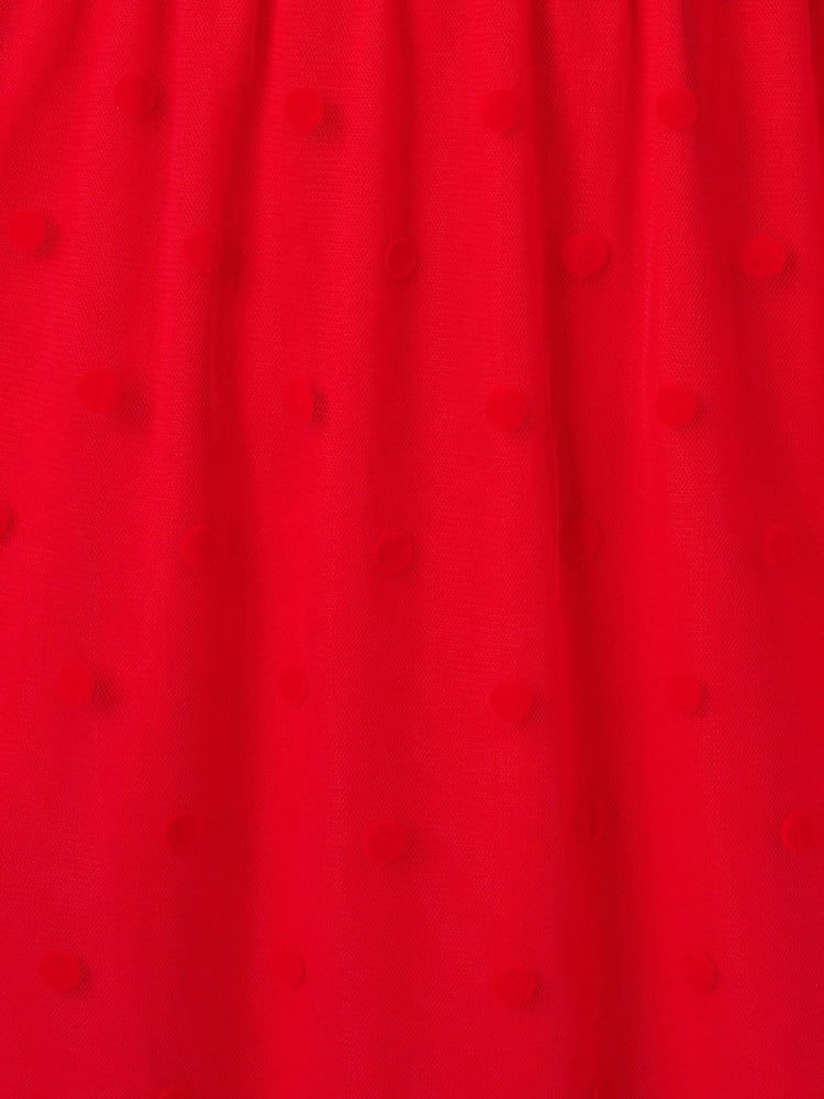 Adrianna Papell Red Dot Tulle Ruffle Dress - Image 7 of 7