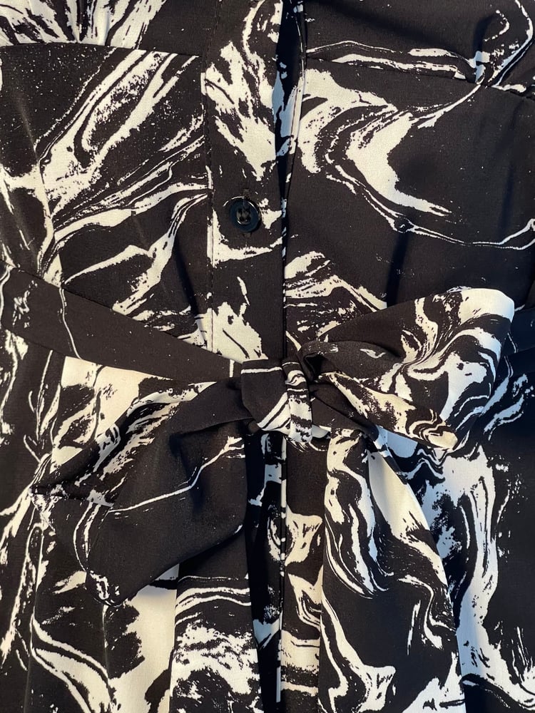 Girl In Mind Black Haisley Marble Print Maxi Shirt Dress - Image 6 of 6