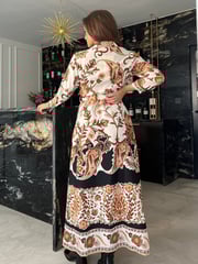 Girl In Mind Brown Angela Tie Front Shirt Dress - Image 4 of 4