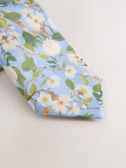 Blue Kew Gardens Floral Tie and Pocket Square - Image 2 of 4