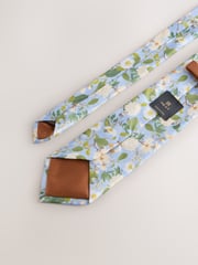 Blue Kew Gardens Floral Tie and Pocket Square - Image 3 of 4
