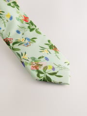 Green Kew Gardens Floral Tie and Pocket Square - Image 3 of 4