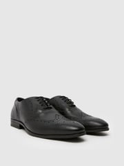 Schuh Row Leather Black Brogue Shoes - Image 2 of 4