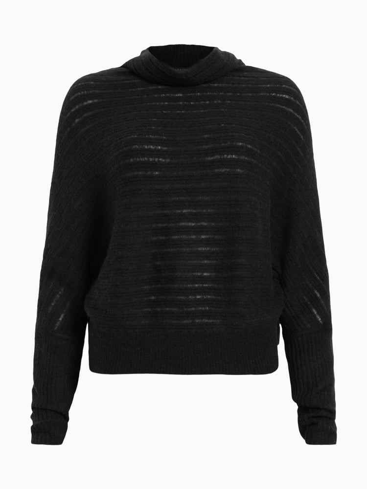 AllSaints Black Ridley Ladder Jumper - Image 9 of 9