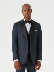 Skopes Blue Tailored Fit Cuba Geometric Dinner Suit Jacket - Image 1 of 6