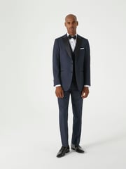 Skopes Blue Tailored Fit Cuba Geometric Dinner Suit Jacket - Image 2 of 6