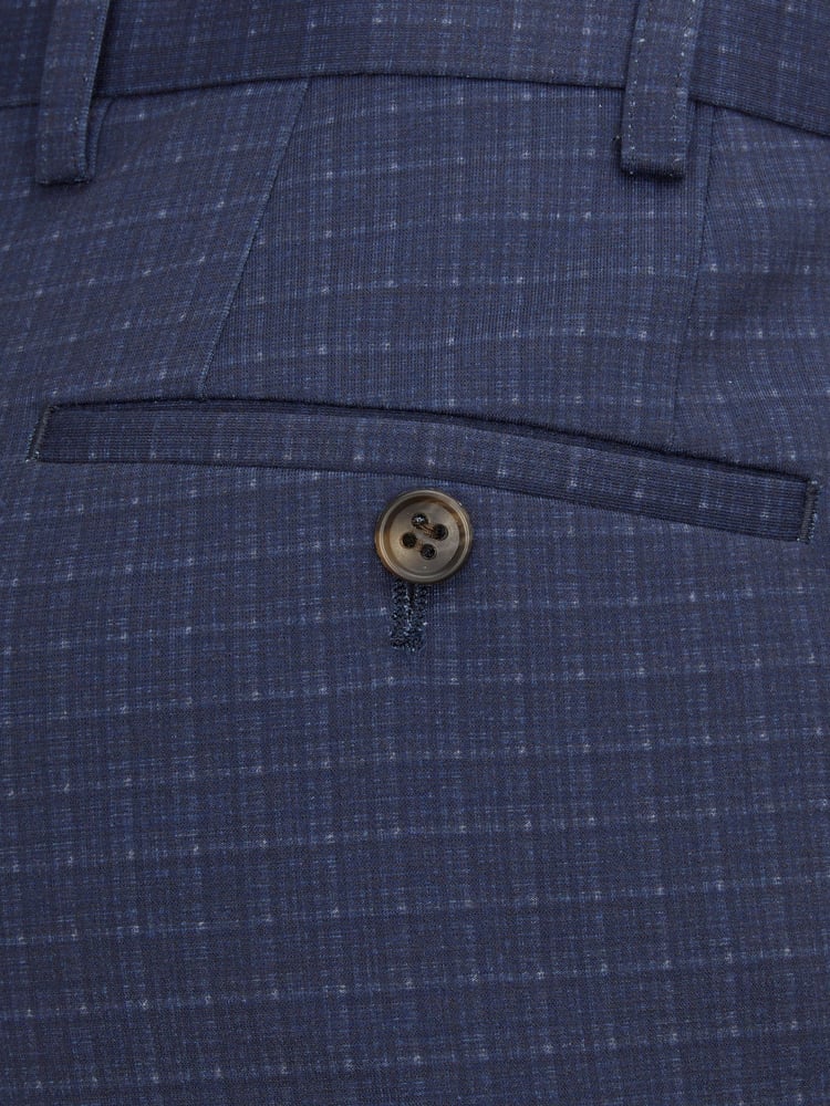 Skopes Blue Tailored Fit Ultimate Comfort Fenton Check Suit Trousers - Image 4 of 4