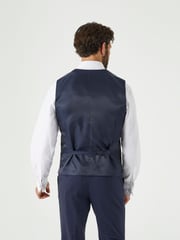 Skopes Blue Tailored Fit Ultimate Comfort Fenton Check Suit Waistcoat - Image 2 of 4