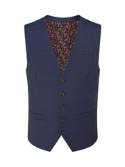 Skopes Blue Tailored Fit Ultimate Comfort Fenton Check Suit Waistcoat - Image 3 of 4