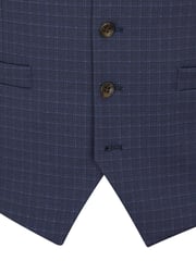 Skopes Blue Tailored Fit Ultimate Comfort Fenton Check Suit Waistcoat - Image 4 of 4