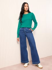 Friends Like These Teal Green Long Sleeve Crew Neck Jumper - Image 3 of 4
