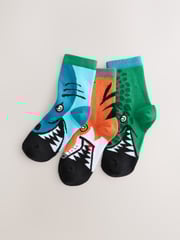 Blue/Orange/Green Animal Print Rich Socks 3 Pack - Image 1 of 3