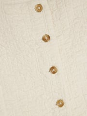 River Island Cream Girls Cream Textured 100% Cotton Waistcoat Set - Image 4 of 5