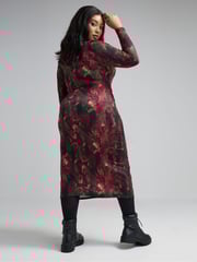 Yours Curve Black Limited Snake Tie Front Dress - Image 3 of 5