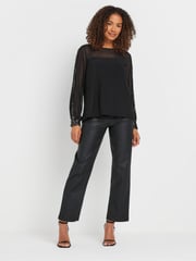 M&Co Black Sequin Sleeve Detail Blouse - Image 2 of 5