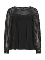 M&Co Black Sequin Sleeve Detail Blouse - Image 5 of 5