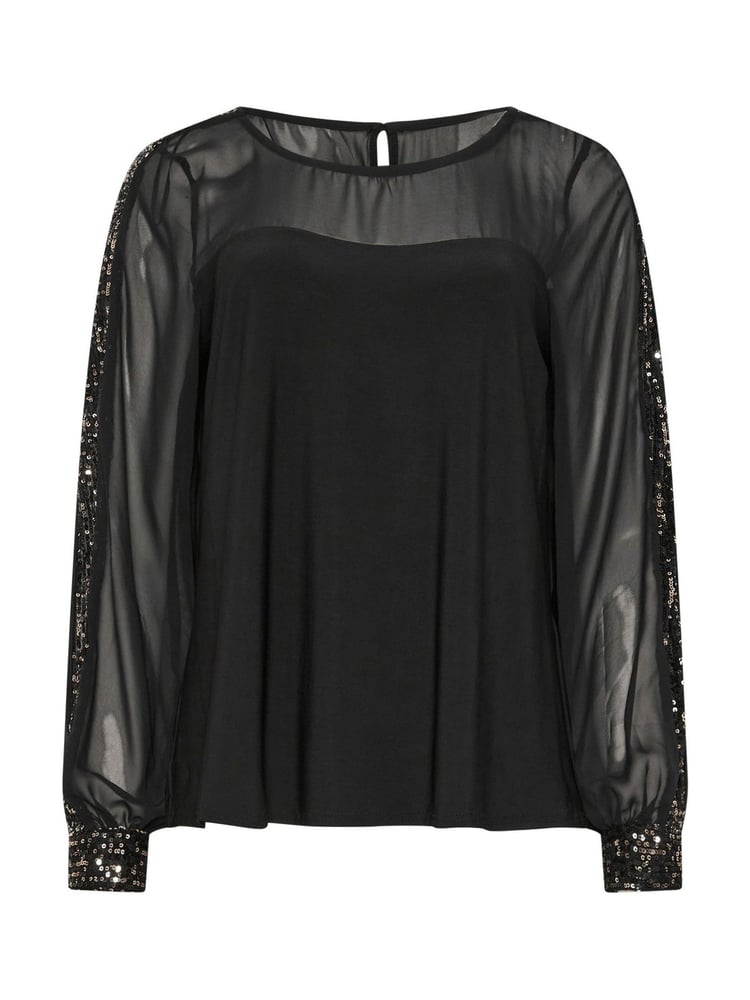 M&Co Black Sequin Sleeve Detail Blouse - Image 5 of 5