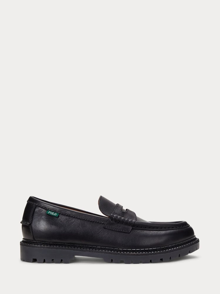 Polo Ralph Lauren Black Jett Penny Leather Loafers Shoes - Image 1 of 4
