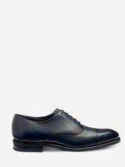 Loake Blue Handpainted Calf Leather Blind Seam Oxford Toe Cap Shoes with A Rubber Sole - Image 2 of 4