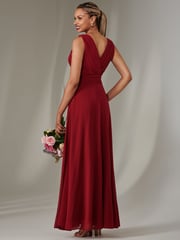 Jolie Moi Red Cora Sleeveless Chiffon Maxi Dress - Image 2 of 6