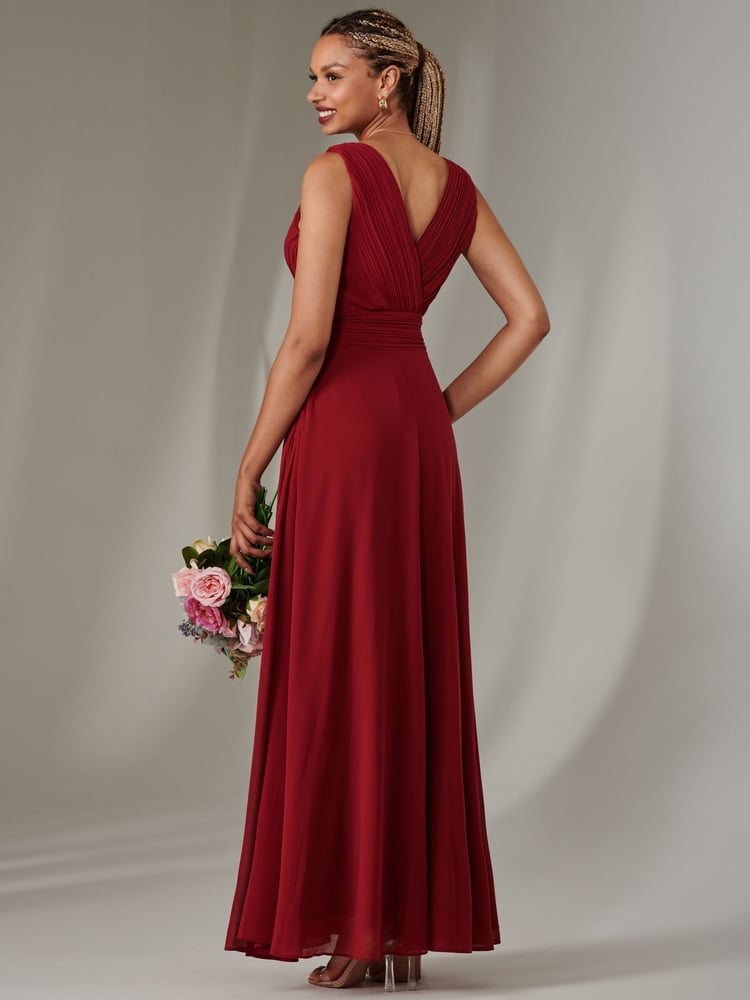 Jolie Moi Red Cora Sleeveless Chiffon Maxi Dress - Image 2 of 6