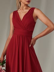 Jolie Moi Red Cora Sleeveless Chiffon Maxi Dress - Image 3 of 6