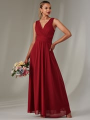 Jolie Moi Red Cora Sleeveless Chiffon Maxi Dress - Image 5 of 6