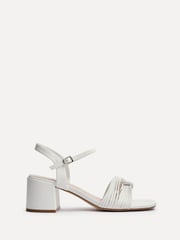 Linzi White Susanna Block Heeled Sandals With Knotted Front Detail - Image 2 of 4
