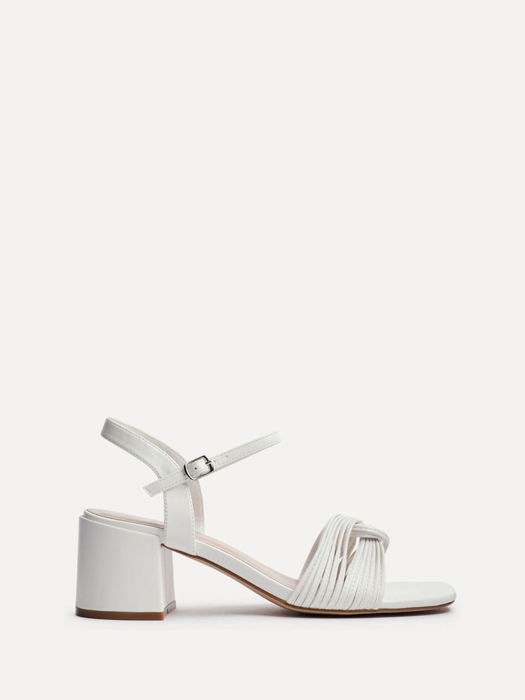 Linzi White Susanna Block Heeled Sandals With Knotted Front Detail - Image 2 of 4