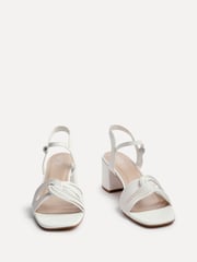 Linzi White Susanna Block Heeled Sandals With Knotted Front Detail - Image 3 of 4