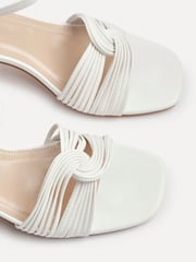 Linzi White Susanna Block Heeled Sandals With Knotted Front Detail - Image 4 of 4