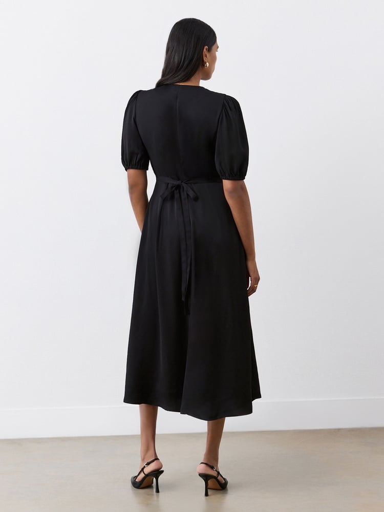Finery Black Kimberley Crepe Midi Dress - Image 2 of 4