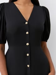 Finery Black Kimberley Crepe Midi Dress - Image 3 of 4