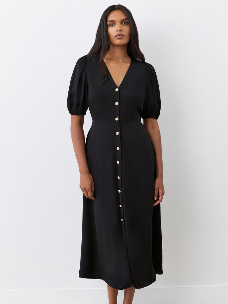 Finery Black Kimberley Crepe Midi Dress - Image 4 of 4