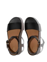FitFlop Platfforms Leather Cork Heeled Ankle Strap Black Sandals - Image 3 of 4